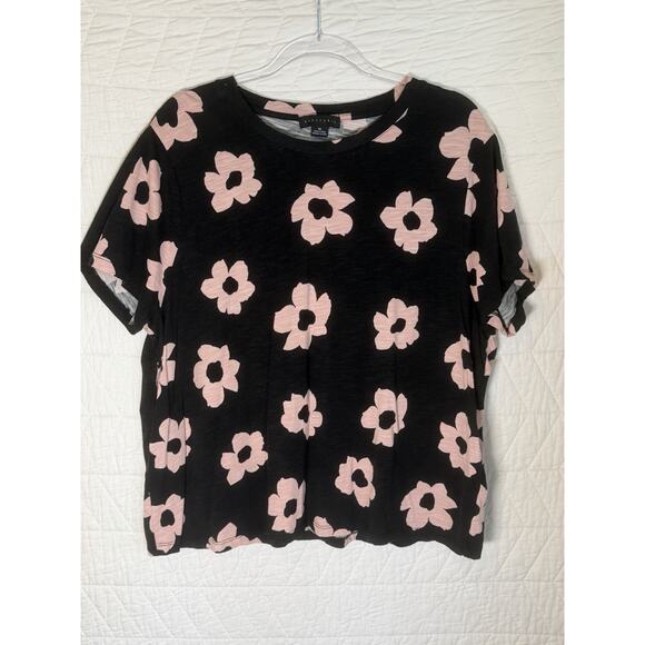 Sanctuary Tops - Sanctuary blouse top floral black pink size 3x women round neck short sleeve